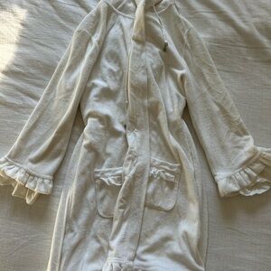 White Ruffled Bathrobe